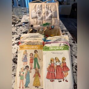 Vintage Sewing Box with Patterns and Ephemera